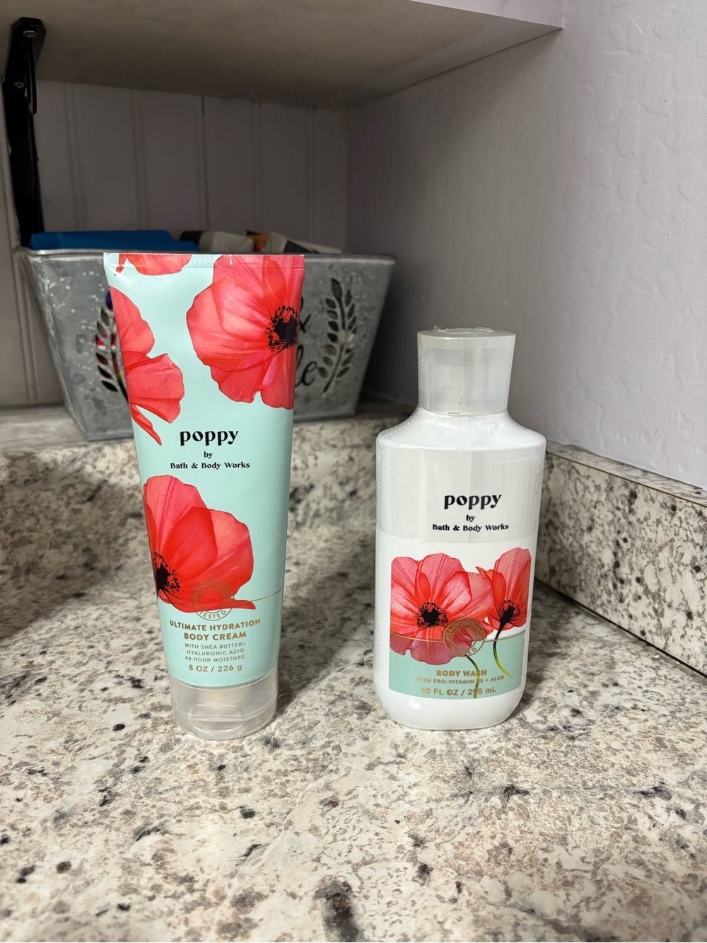 Bath & Body Works Poppy Body Lotion & Body Cream 8 oz Hydration Set NWT Retired